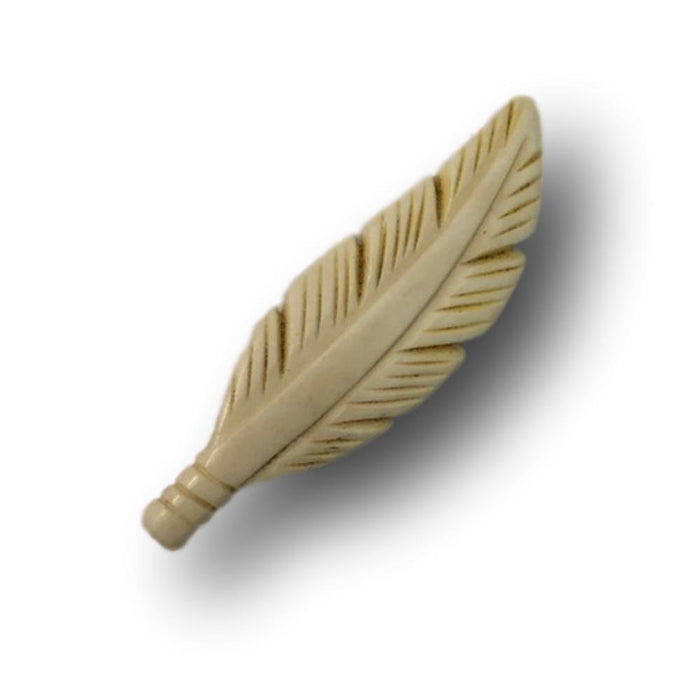 Bone Feather Accessories - Native Craft Supplies - 10 Pack Carved Bone Feather Beads