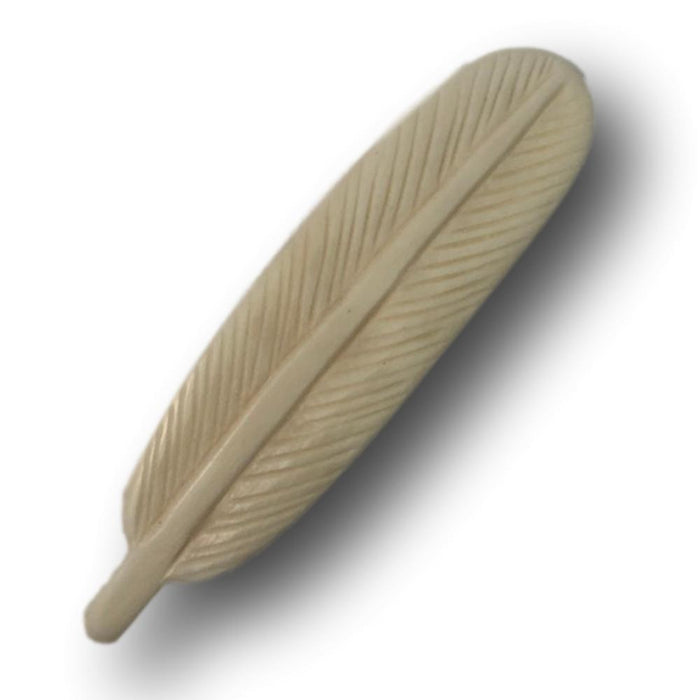 Bone Feather Accessories - Native Craft Supplies - 10 Pack Carved Bone Feather Beads
