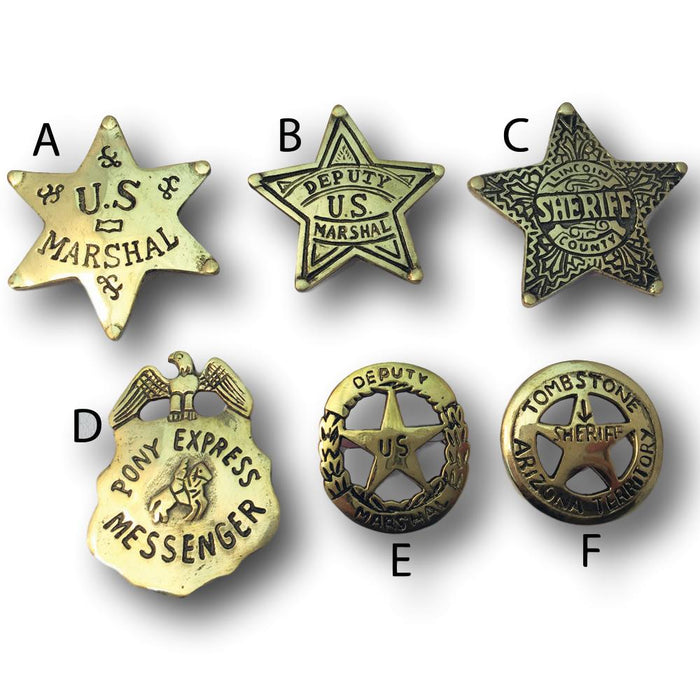 Medium Western Brass Badges