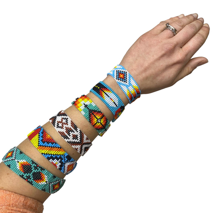 Colorful Adjustable Beaded Bracelets - Handmade Native American Style Jewelry - Czech Bead Accessory