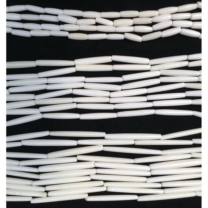 Thin White Bone Hairpipe - .5" - 1" - 1.5" - Pack of 100 Beads