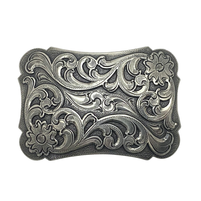 Intricate Floral Trophy Belt Buckle