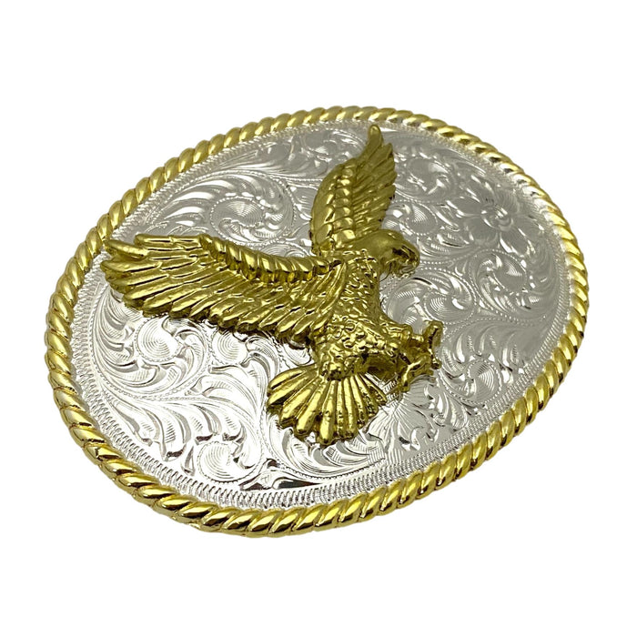 Two-toned Gold & Silver Eagle Trophy Belt Buckle