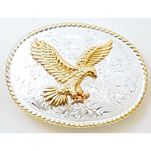 Two-toned Gold & Silver Eagle Trophy Belt Buckle