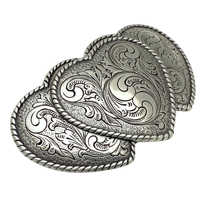 Triple Heart Trophy Belt Buckle