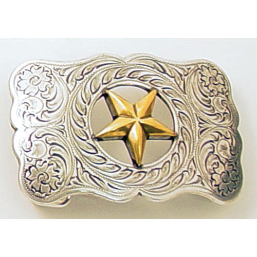 Gold Star Two-toned Trophy Belt Buckle