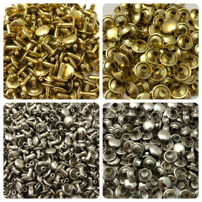 Brass & Nickel Rivets for Leather Crafts - 5/16" Medium Stem