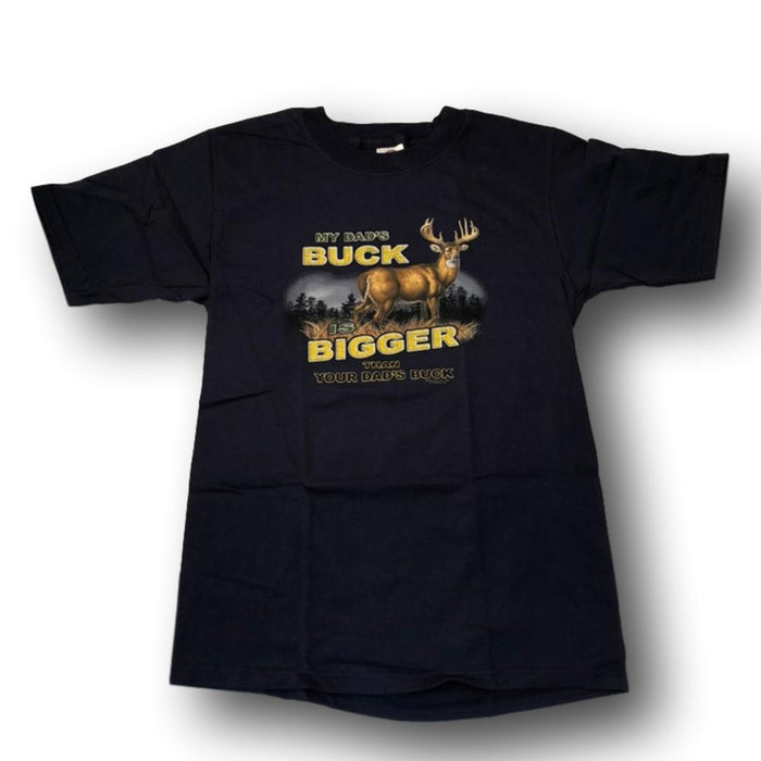 "My Dad's Buck Is Bigger Than Your Dad's Buck" Little Hunter T-shirt - Youth L - Youth XS