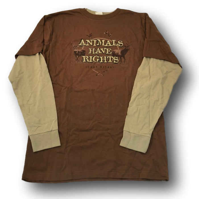 "Animals Have Rights: Last Rites" Hunter Humor Long Sleeve Tshirt - Adult L