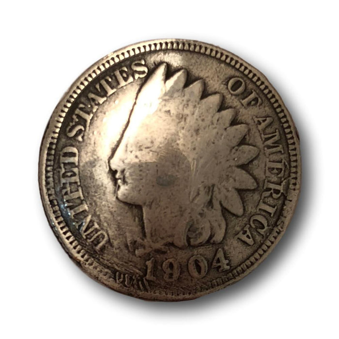 4 Pack Indian Head Penny Screw Back Conchos - 3/4"