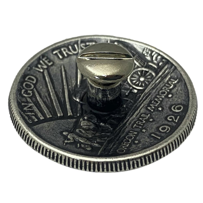 4 Pack Oregon Trail Half Dollar Screw Back Conchos - 1 1/8"