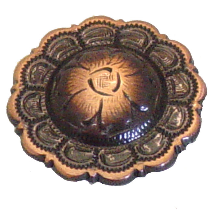 4 Pack Copper Flower Screw Back Conchos - 1"
