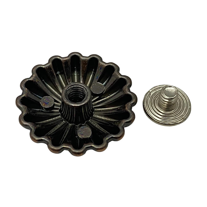4 Pack Copper Daisy Screw Back Conchos - 1"