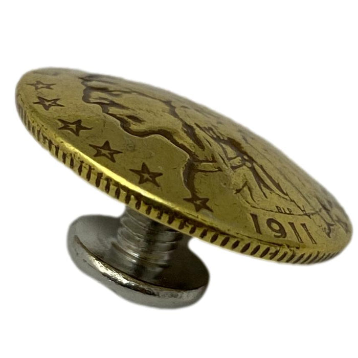 4 pack Gold Indian Head Screw Back Conchos - 3/4"