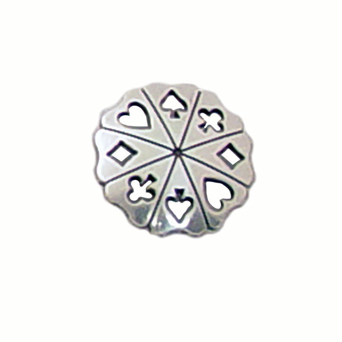 4 Pack Playing Card Suit Screw Back Conchos - 1"