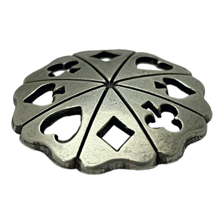 4 Pack Playing Card Suit Screw Back Conchos - 1"