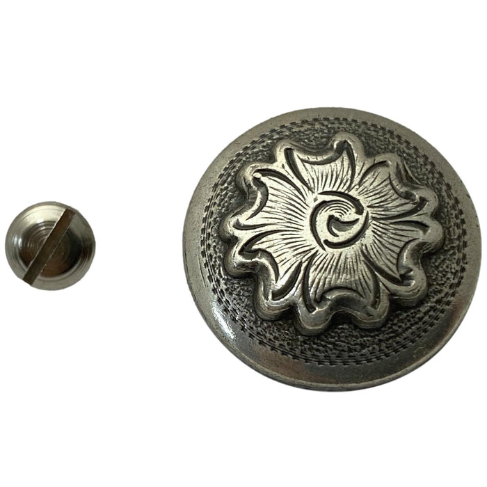 Flower Screw Back Concho - 1" - 4 Pack Conchos