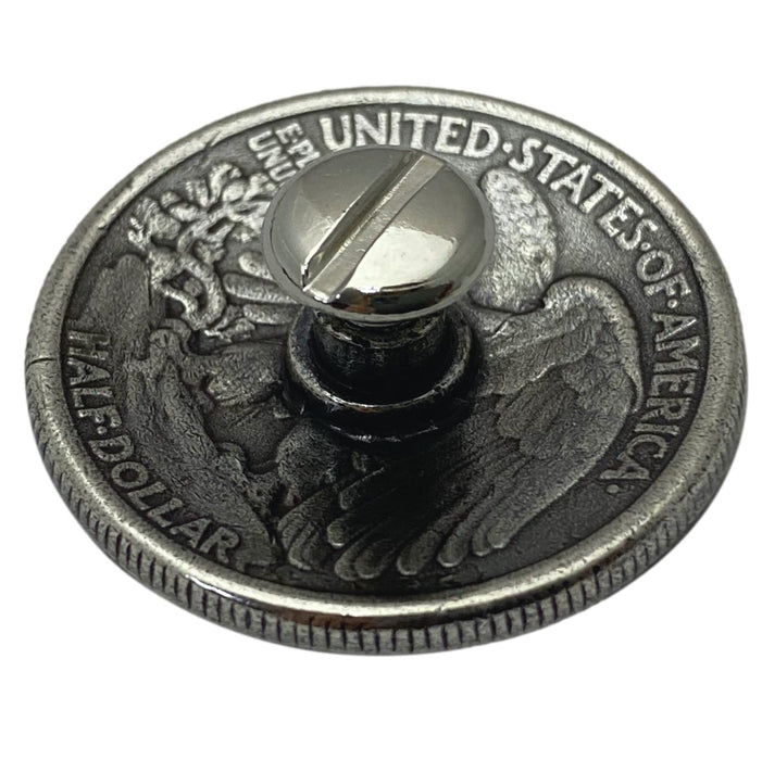 4 Pack Liberty Front Half Dollar Screw Back Conchos 1 1/8"