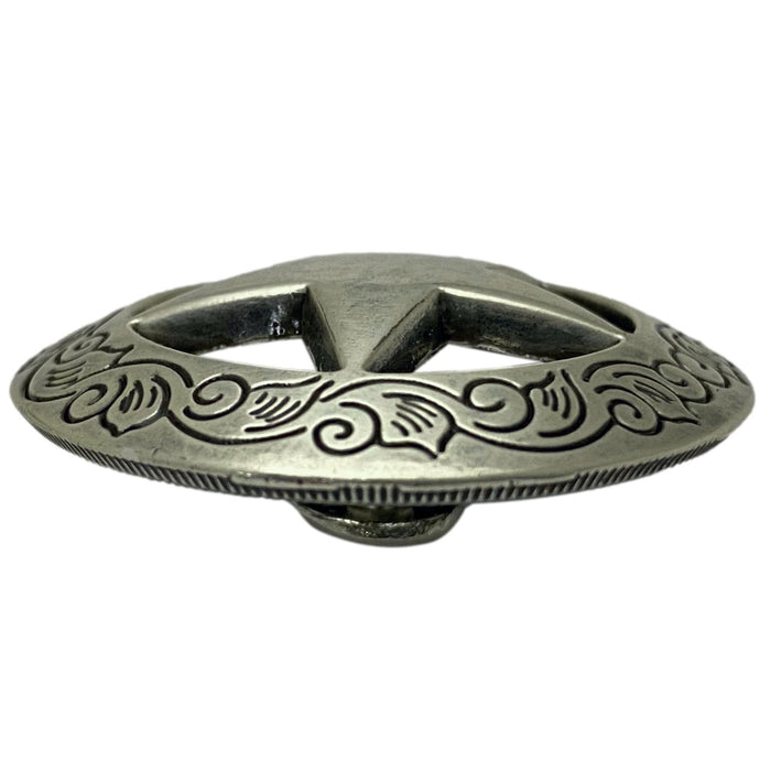 4 Pack Star Screw Back Conchos with Leaf Border - 1 1/2"