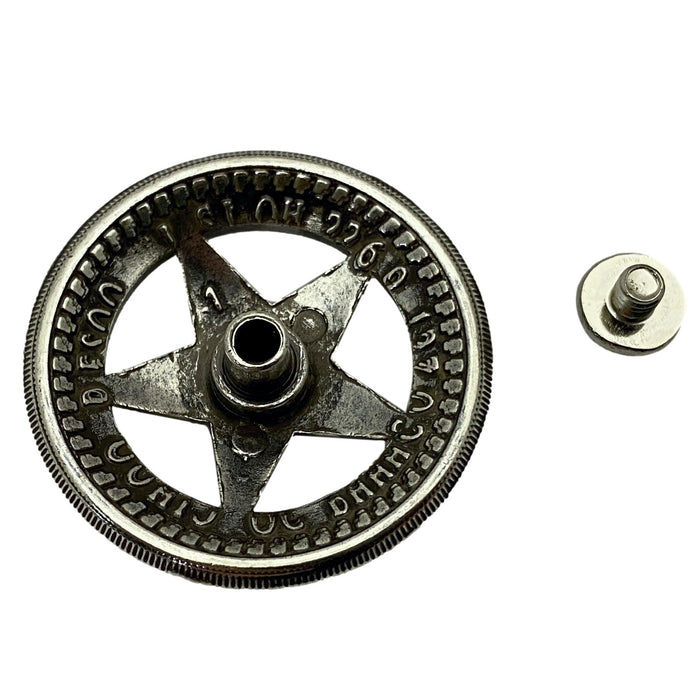 4 Pack Star Screw Back Conchos with Leaf Border - 1 1/2"