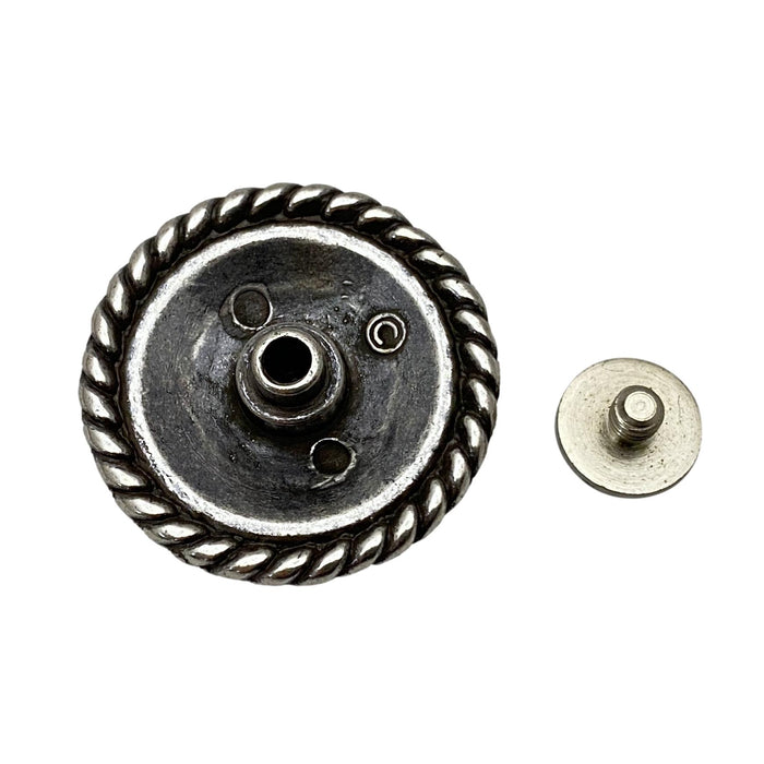 4 Pack Flower Screw Back Conchos with Braided Edge - 1 1/4"