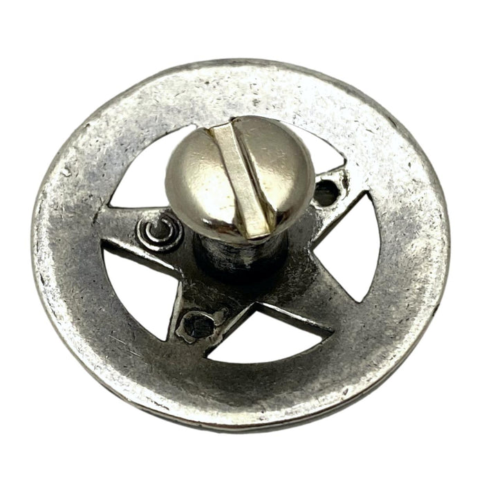 4 Pack Two Toned Gold Star with Silver Roped Edge Screw Back Conchos - 1"