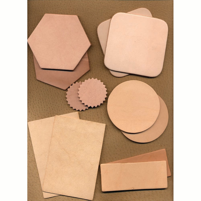 Genuine Leather Coasters - 7-9 oz Oak Leather - Can Be Personalized