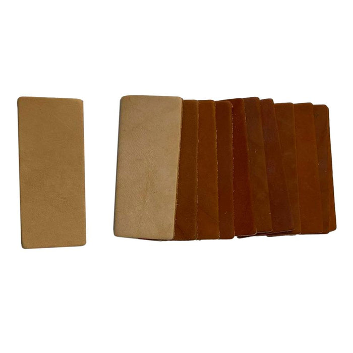 Leather Bookmarks & Key fobs - Oak Vegetable Leather Rectangle Practice Pieces - Can Be Personalized