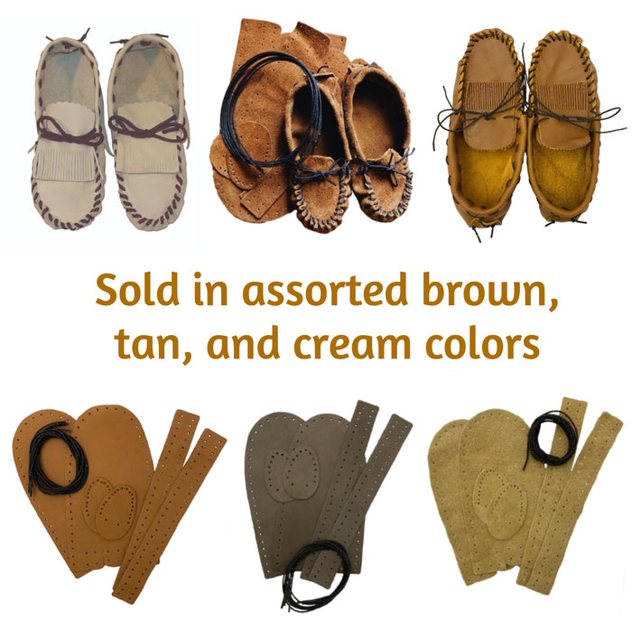 Make your own Moccasins - DIY Leather Moccasin Craft Project - Men - Women - Children - Infant - Handmade Moccasins Kit