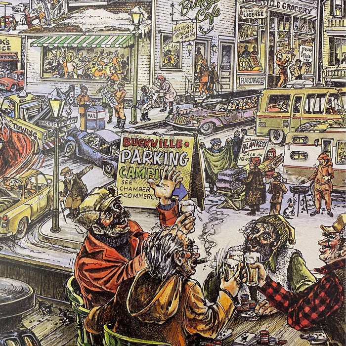 "Buckville" Hunting Themed Color Print - Humorous Hunting Illustration