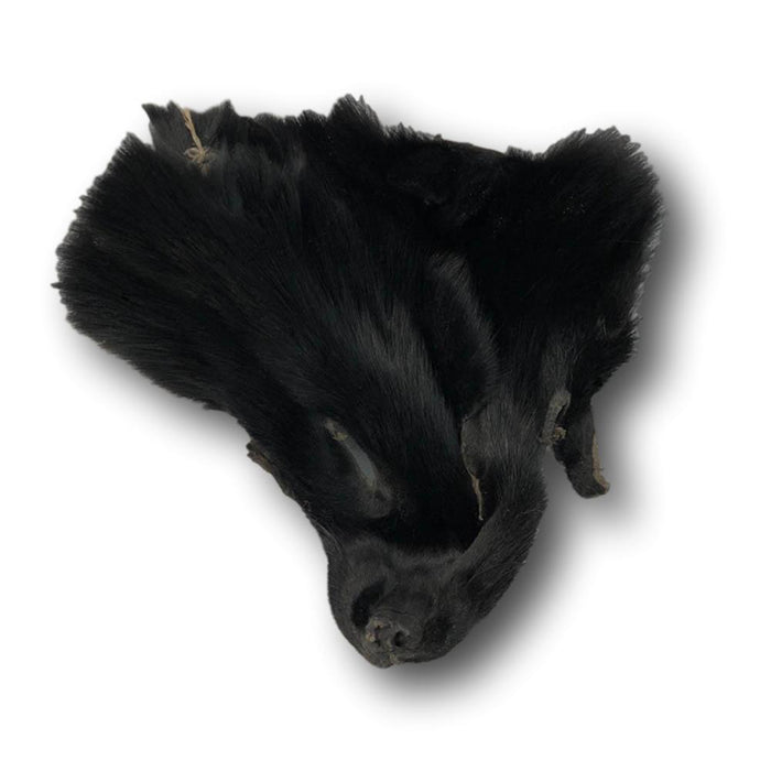 Authentic Black Fox Face - Genuine Fur Animal Face for Crafts and Costumes