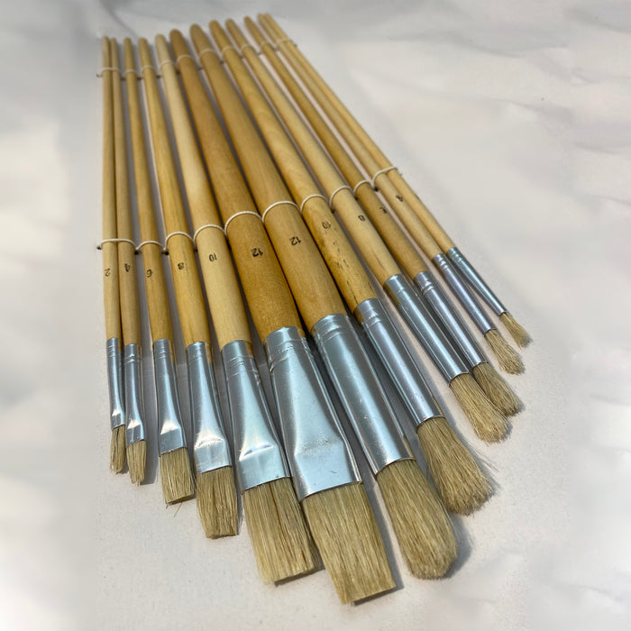 12 Piece Paint Brush Set for Dyeing or Painting - Leather Craft Paintbrushes