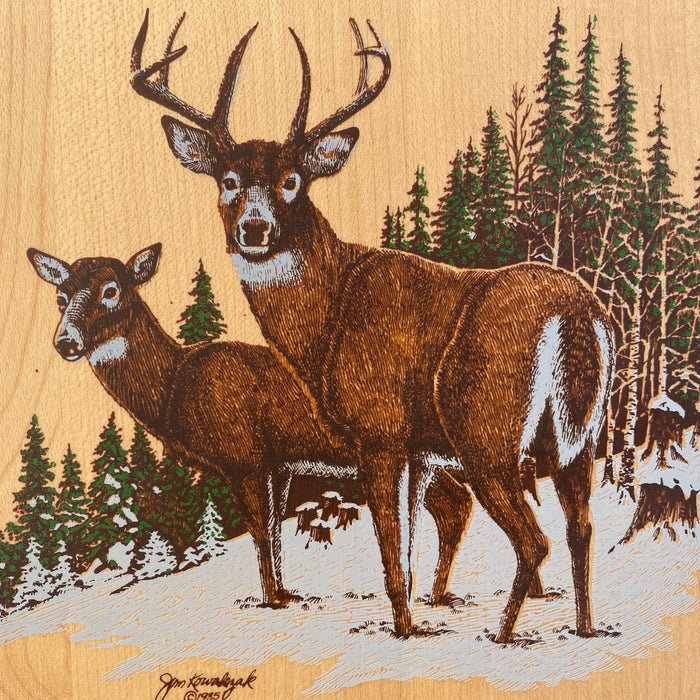 Whitetail Deer Welcome Sign - Hardwood Home Decor