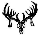 Sportsman's White Decal - Skull - Deer Shack