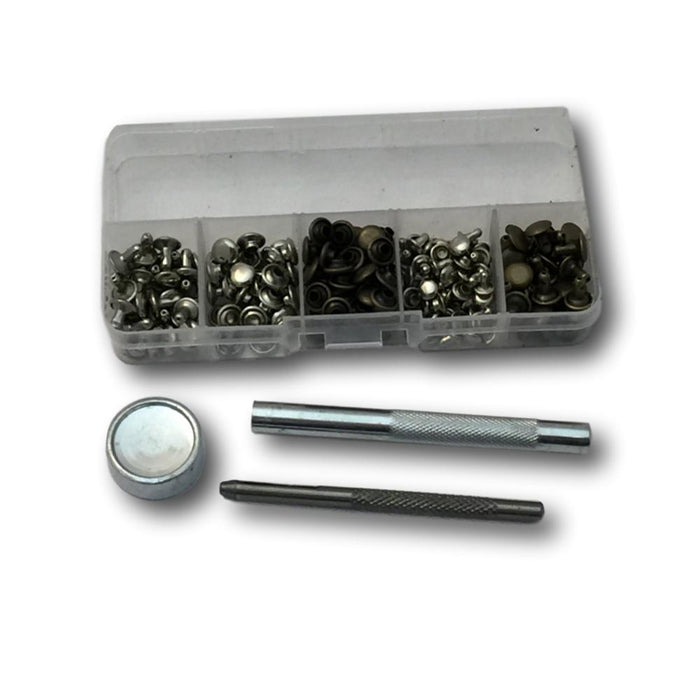 120 Piece Rivet Set with Hole Punch, Rivet Setter, and Storage Case