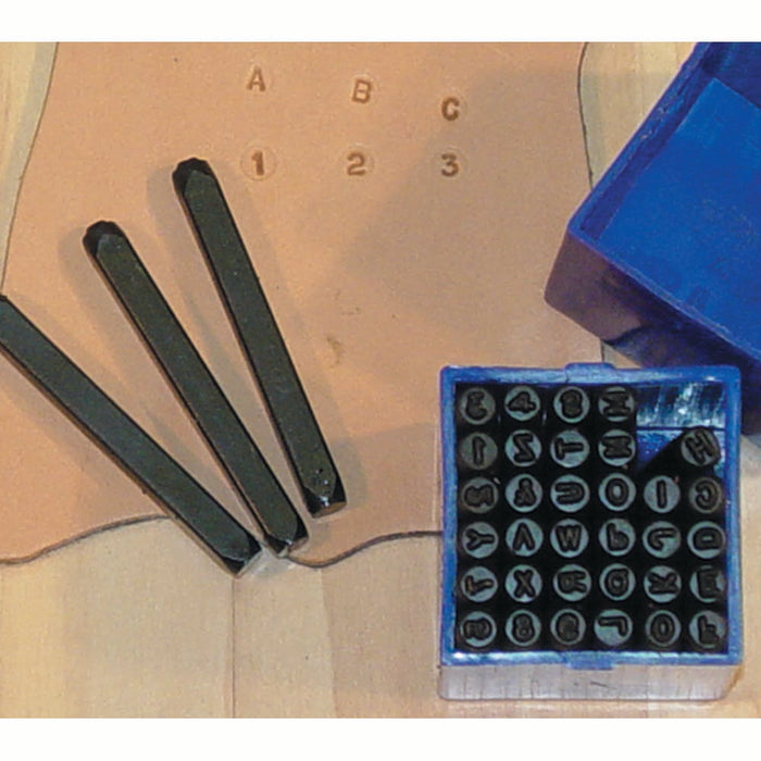 1/8" Steel Letter & Number Stamp Set for Personalized Leather Craft - 36 Pieces