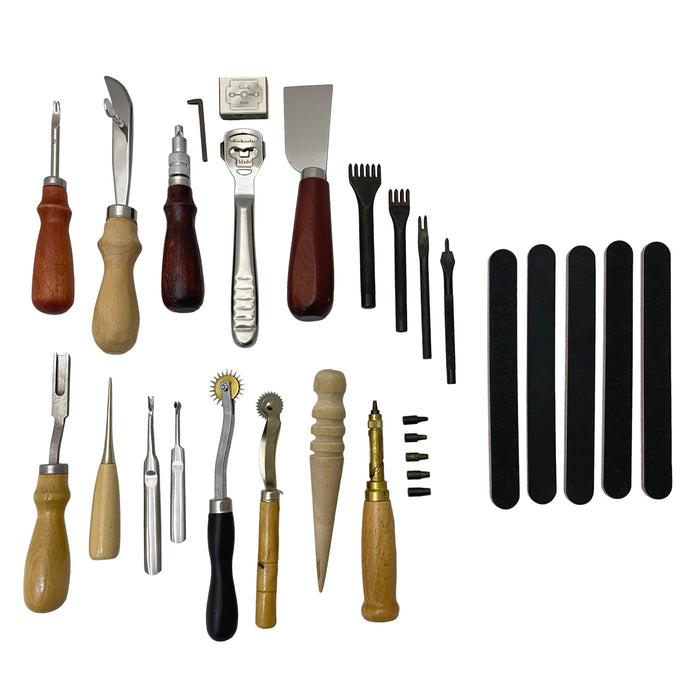 18 Piece Leather Craft Tool Set - Tool Kit for Leatherworking