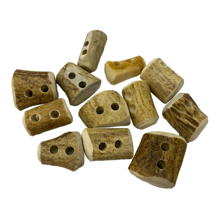 Antler Buttons for Crafts - 12 pack