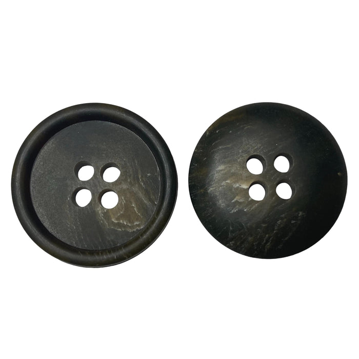 One Dozen Marbled Brown Buttons - 7/8" Nickle Sized Wood-like Brown Buttons - Pack of 12