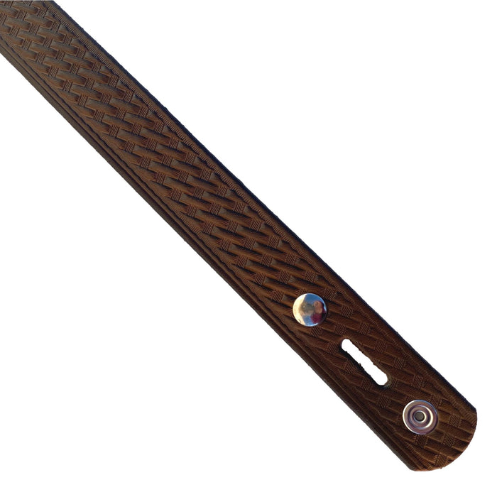 Basket Weave Design Deeply Embossed Dyed Leather Belt - 42" to 54"