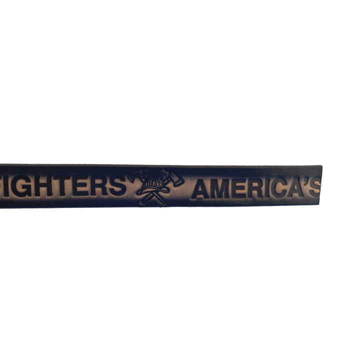 Firefighter Pride Deeply Embossed Dyed Leather Belt - 42" to 54" unsized