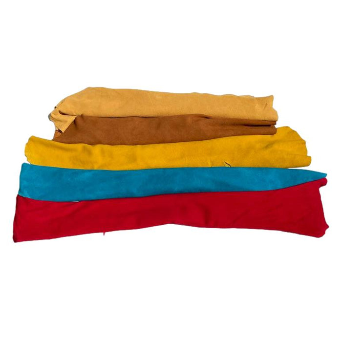 Natural Deerskin Splits Suede Leather Hides in Turquoise, Red, Smoke, Gold and Nutmeg