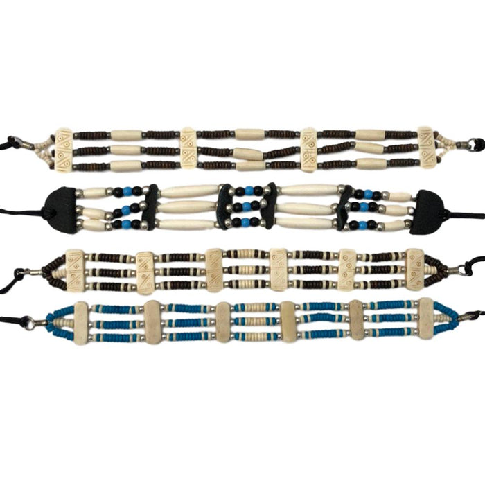 Native Style Adjustable Bone Choker Necklaces