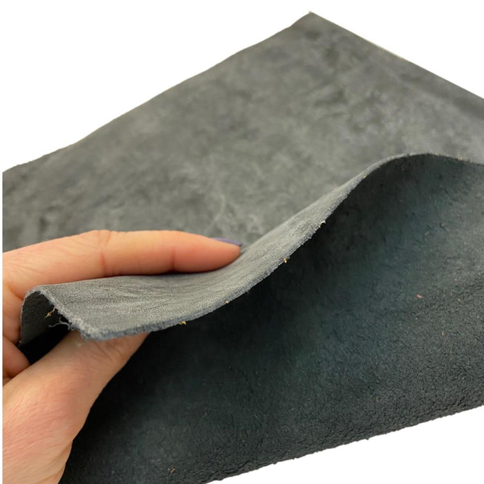 Dark Gray Upholstery Leather - Large Full Hides - Extra Large Full Hides - Cowhide Die Cut Squares
