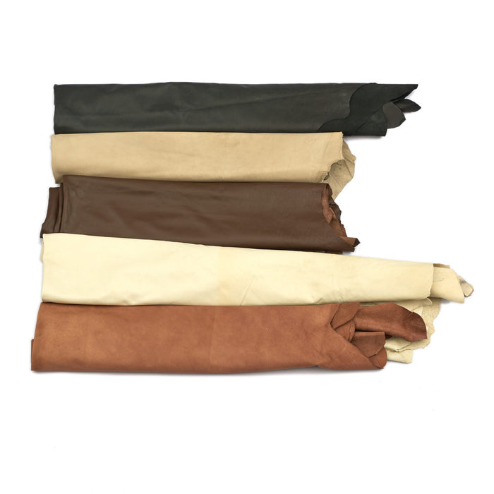 Assorted Upholstery Leather Hides - B+ Grade - 2-3 oz Cowhide - Large - Extra Large