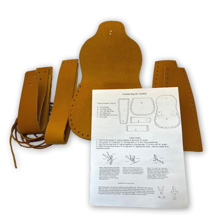 Make Your Own Leather Possible Bag Kit - DIY Rustic Cross Body Satchel - Mountain Man Wilderness Muzzleloader Pouch - Shooting Bag Craft