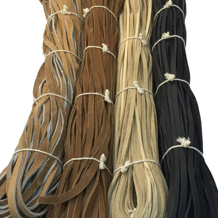 1 lb Leather Lace Bundles in 1/8", 1/4" and 3/16" - Assorted Colors