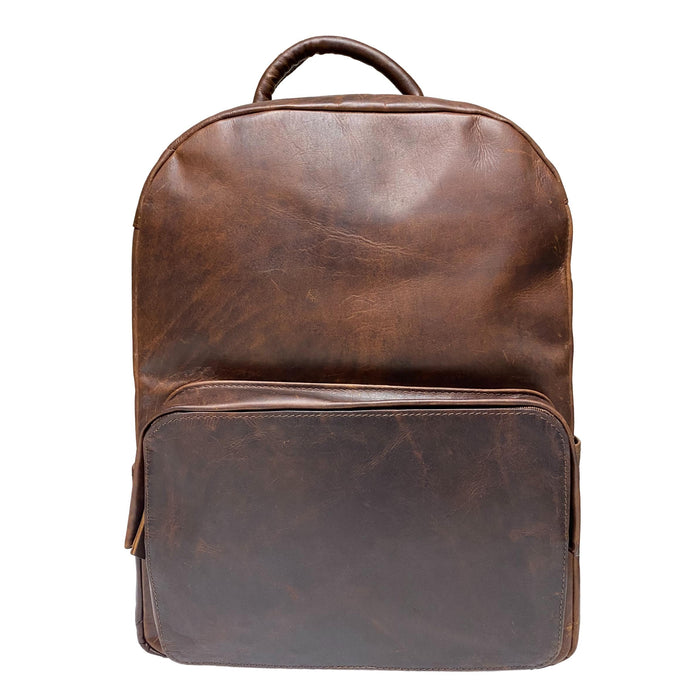 Brown Leather Backpack for Men and Women - Quality Travel, Work, or School Bag