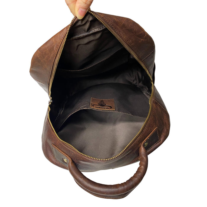 Brown Leather Backpack for Men and Women - Quality Travel, Work, or School Bag
