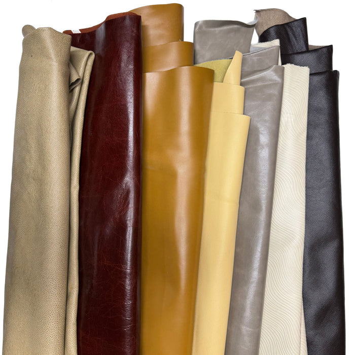 Assorted Full Grain Cowhide Leather Hides - 2-4 oz